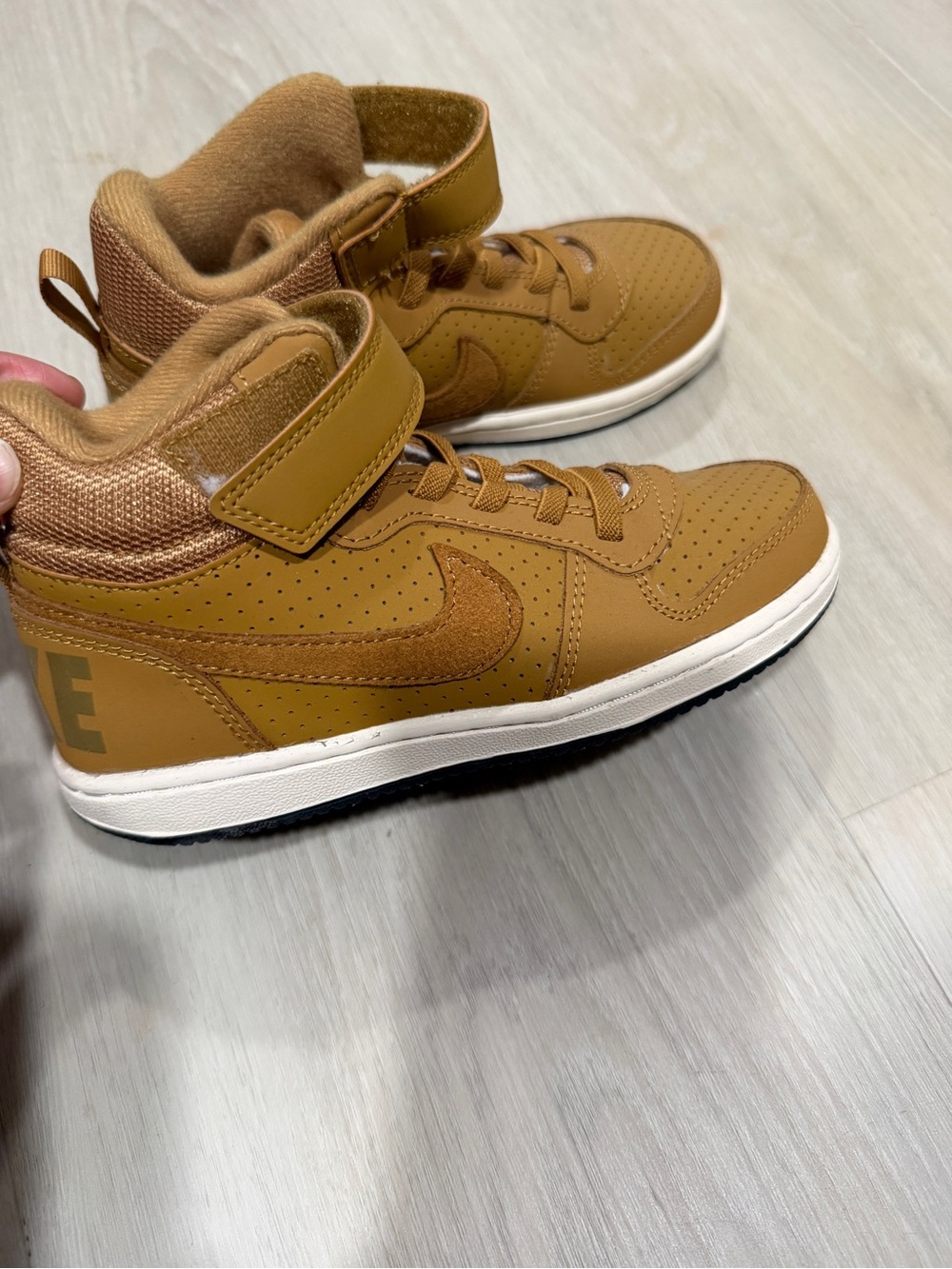 Nike Kids' Brown High-Top Sneakers with Velcro Strap